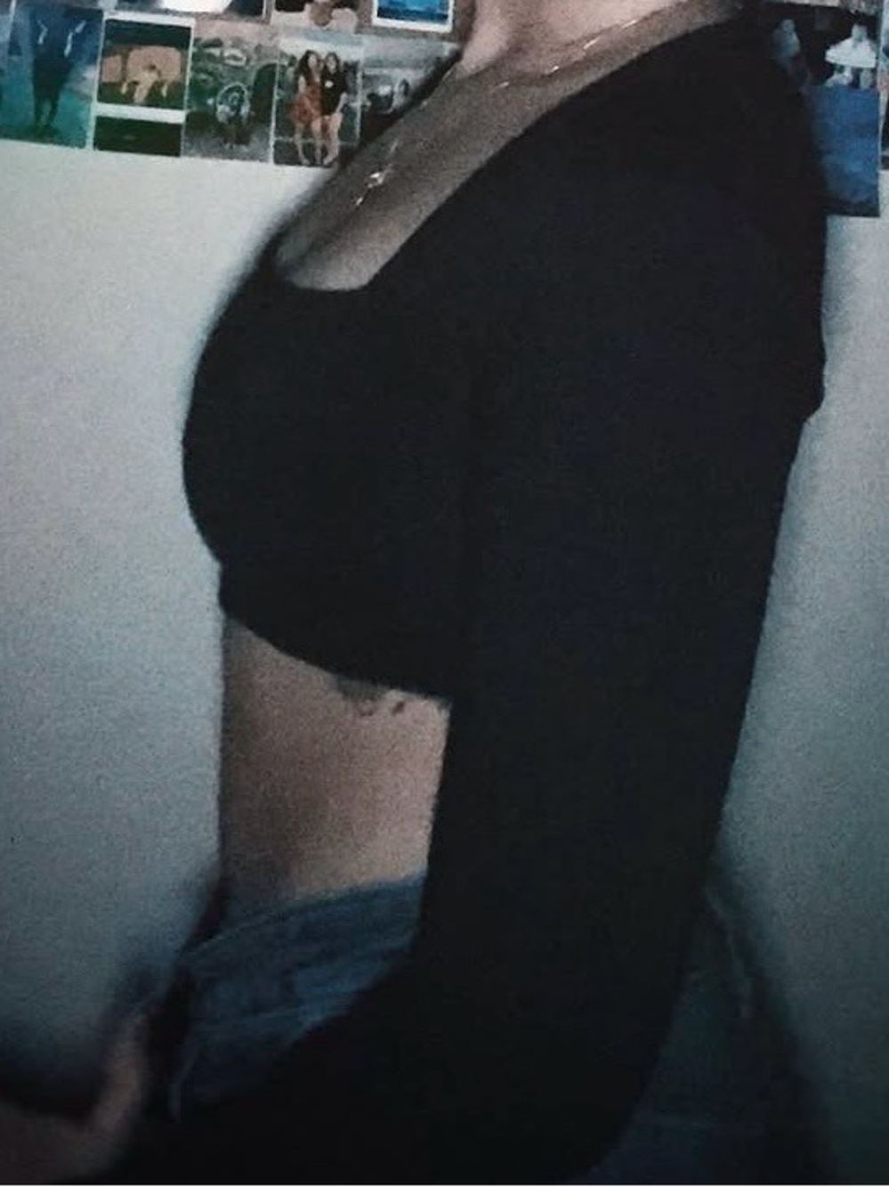 square neck long sleeve crop top